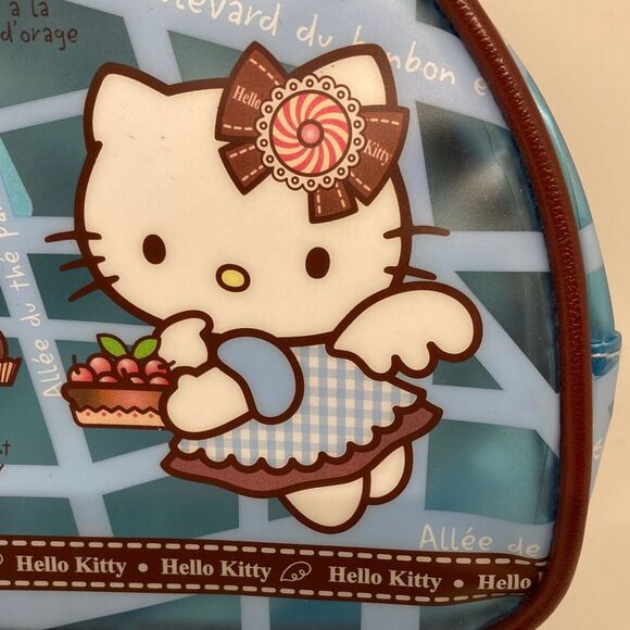 Hello Kitty 2003 by Sanrio Angel Cafe Paris Blue Brown Clear Mini Bag Ra… - Picture 3 of 11